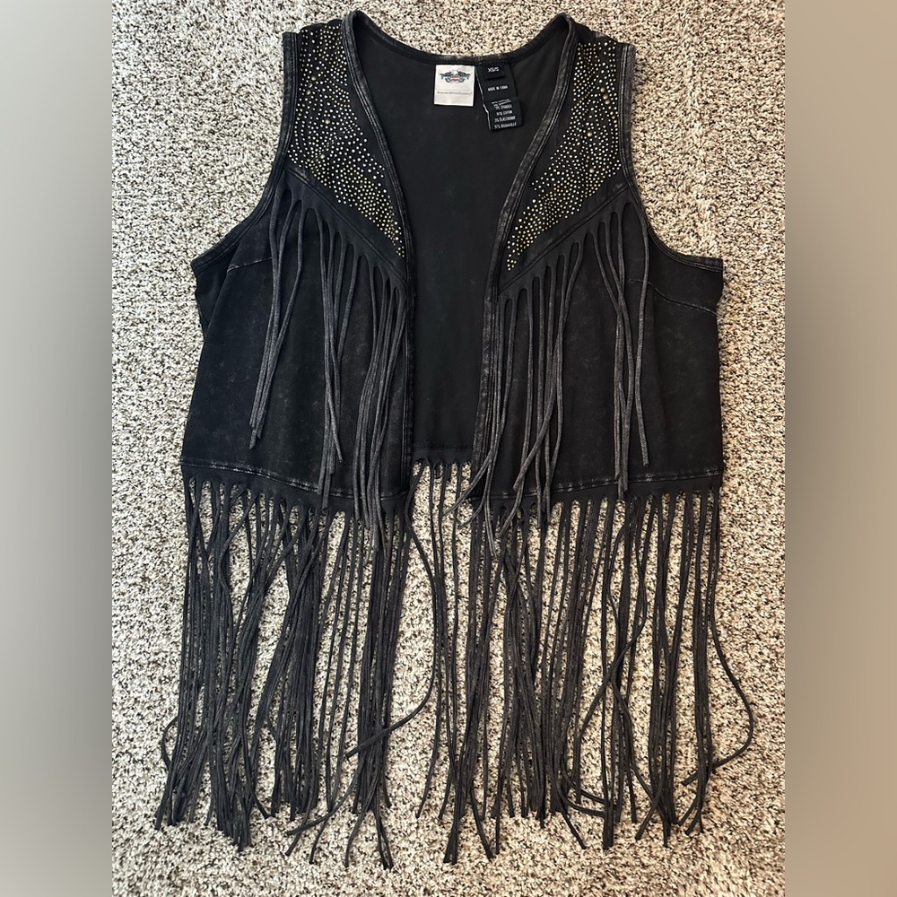 Harley-Davidson Black Fringe Vest